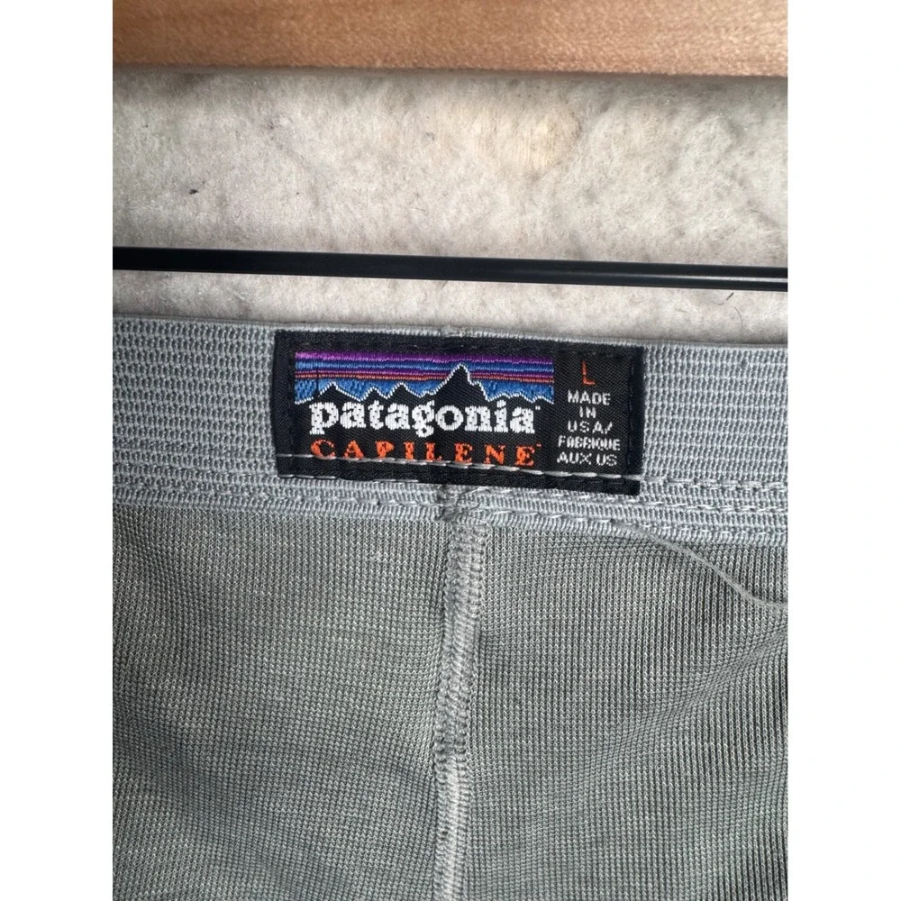 Patagonia Capilene Mens Large Gray Thermal Base Layer Pants 44692 Made in USA